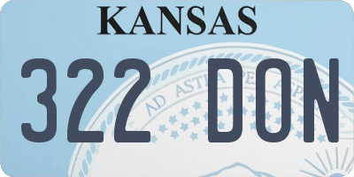 KS license plate 322DON