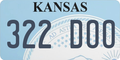 KS license plate 322DOO