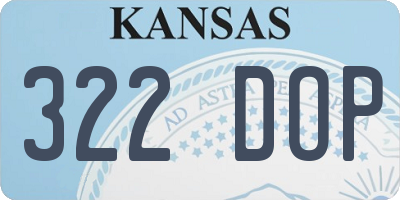 KS license plate 322DOP