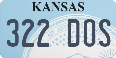 KS license plate 322DOS