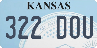 KS license plate 322DOU