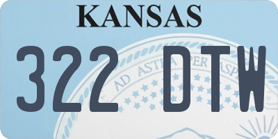 KS license plate 322DTW