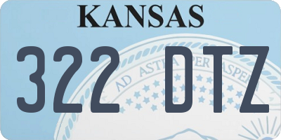 KS license plate 322DTZ