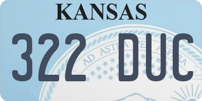 KS license plate 322DUC