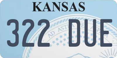 KS license plate 322DUE