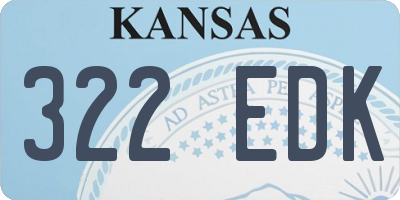 KS license plate 322EDK