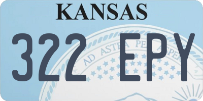 KS license plate 322EPY