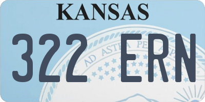 KS license plate 322ERN