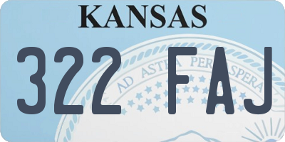 KS license plate 322FAJ