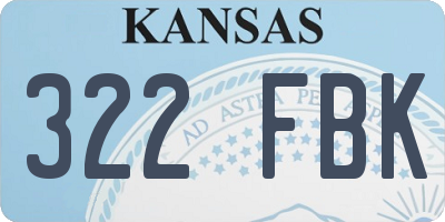 KS license plate 322FBK