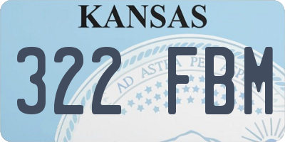KS license plate 322FBM
