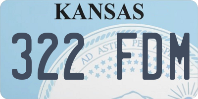 KS license plate 322FDM