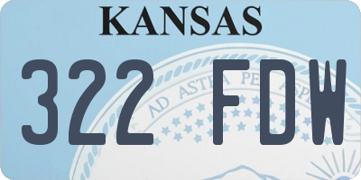 KS license plate 322FDW
