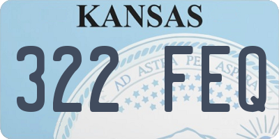 KS license plate 322FEQ