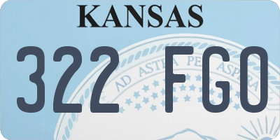 KS license plate 322FGO