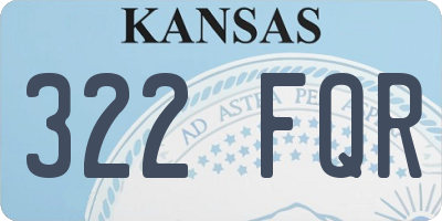 KS license plate 322FQR