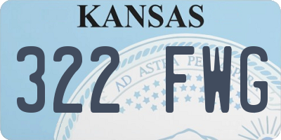 KS license plate 322FWG