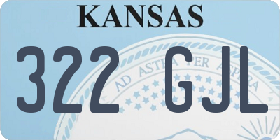 KS license plate 322GJL