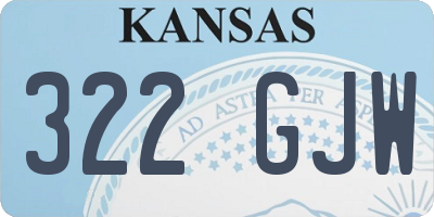 KS license plate 322GJW