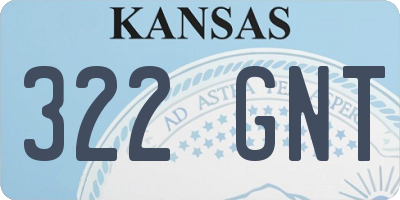 KS license plate 322GNT