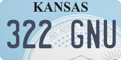 KS license plate 322GNU