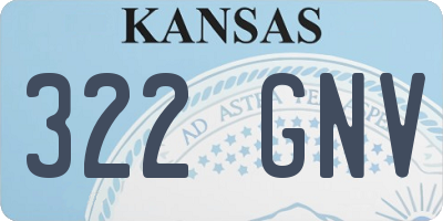 KS license plate 322GNV