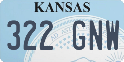 KS license plate 322GNW