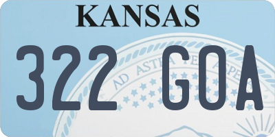 KS license plate 322GOA