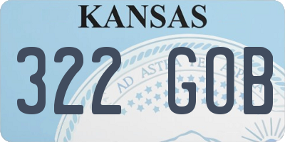 KS license plate 322GOB