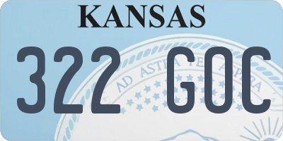 KS license plate 322GOC