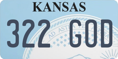 KS license plate 322GOD