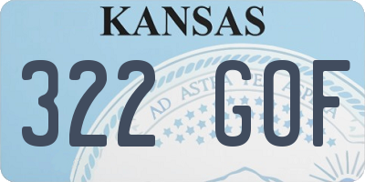 KS license plate 322GOF