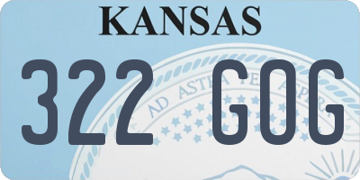 KS license plate 322GOG