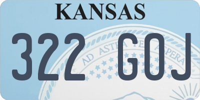 KS license plate 322GOJ