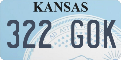 KS license plate 322GOK