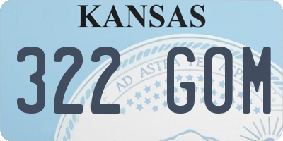 KS license plate 322GOM