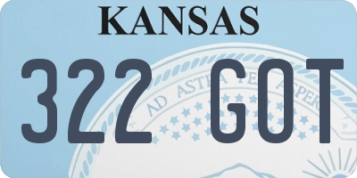 KS license plate 322GOT