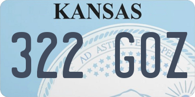 KS license plate 322GOZ