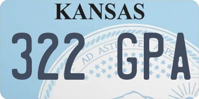 KS license plate 322GPA