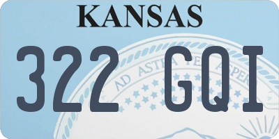 KS license plate 322GQI