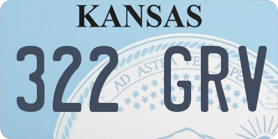 KS license plate 322GRV