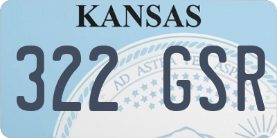 KS license plate 322GSR