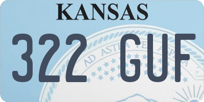 KS license plate 322GUF