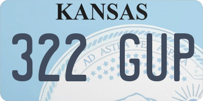 KS license plate 322GUP