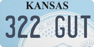KS license plate 322GUT