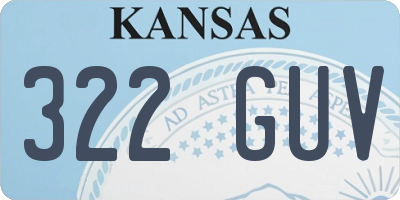 KS license plate 322GUV