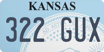 KS license plate 322GUX