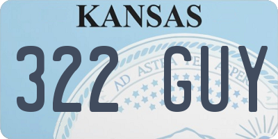 KS license plate 322GUY