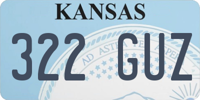 KS license plate 322GUZ