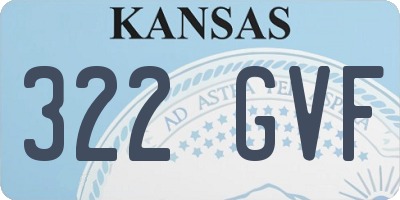 KS license plate 322GVF